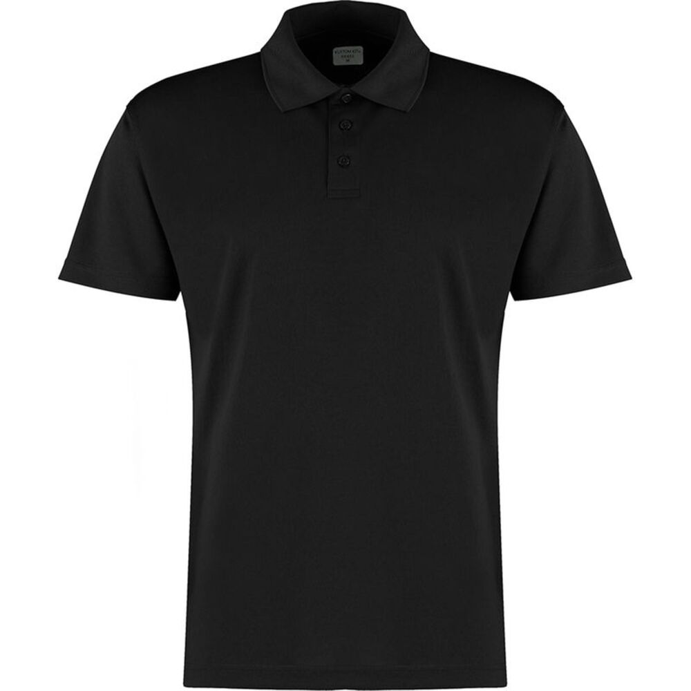 Kustom Kit Mens Cooltex Plus Micro Mesh Polo Shirt / Black